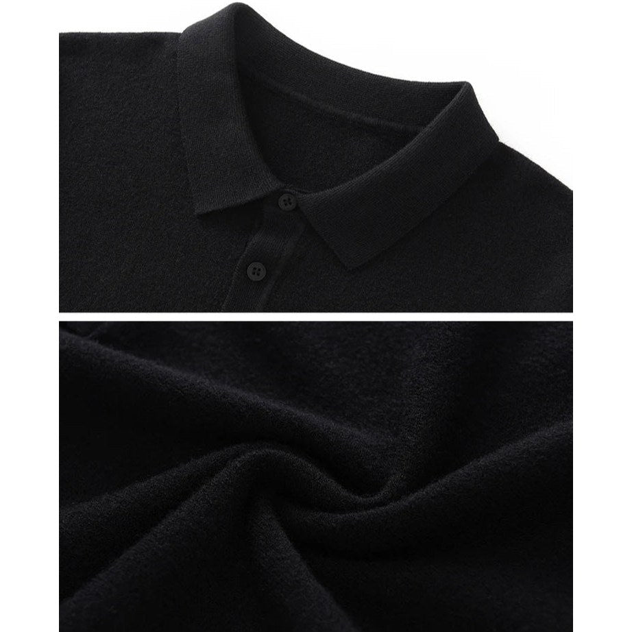 Merino wool summer polo shirt