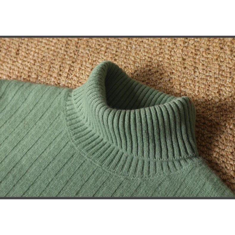 Merino wool winter turtleneck sweater