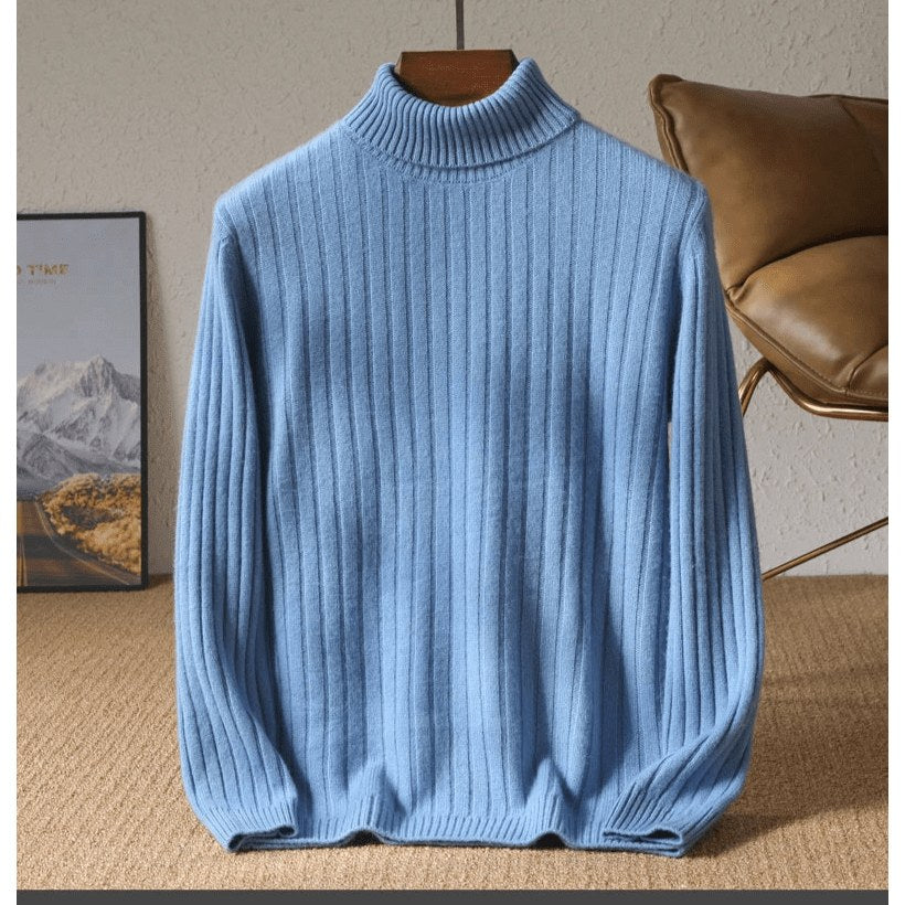 Merino wool winter turtleneck sweater