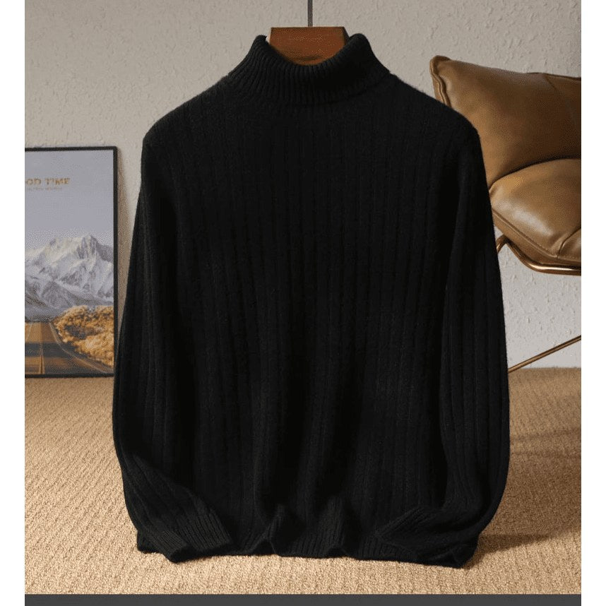 Merino wool winter turtleneck sweater