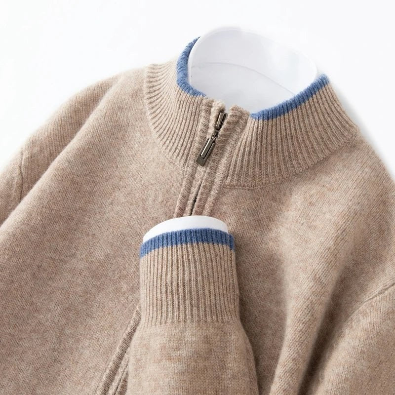 Merino wool zipper sweater