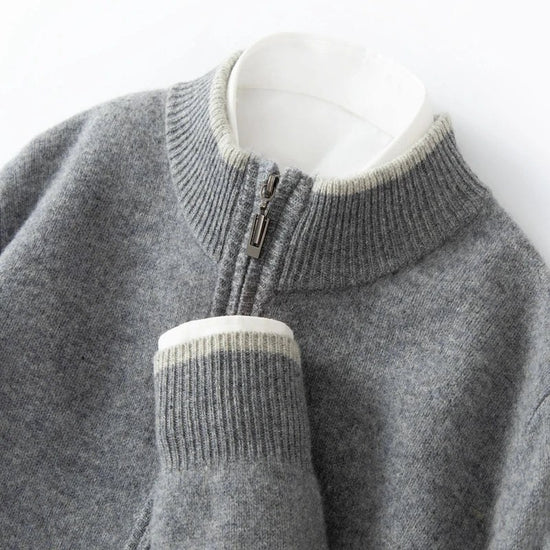 Merino wool zipper sweater