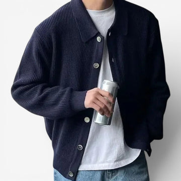 Monaco polo-collar cardigan
