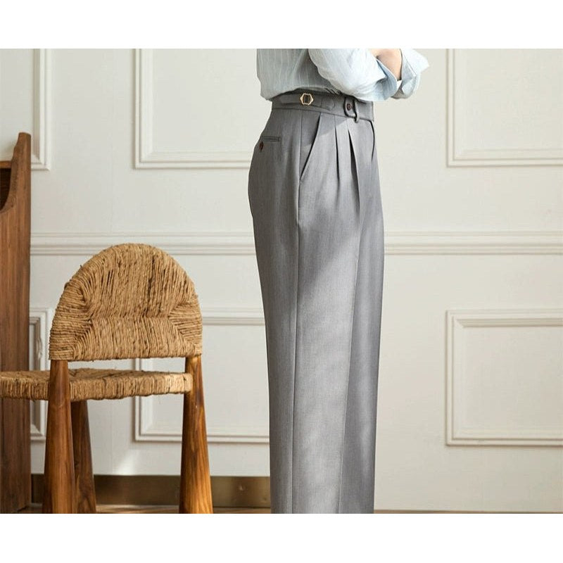 Non-ironing wide leg high-waist elegant pants