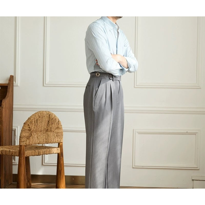 Non-ironing wide leg high-waist elegant pants