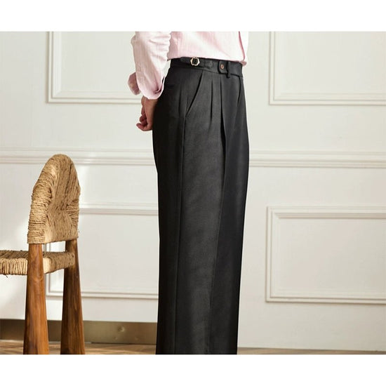 Non-ironing wide leg high-waist elegant pants