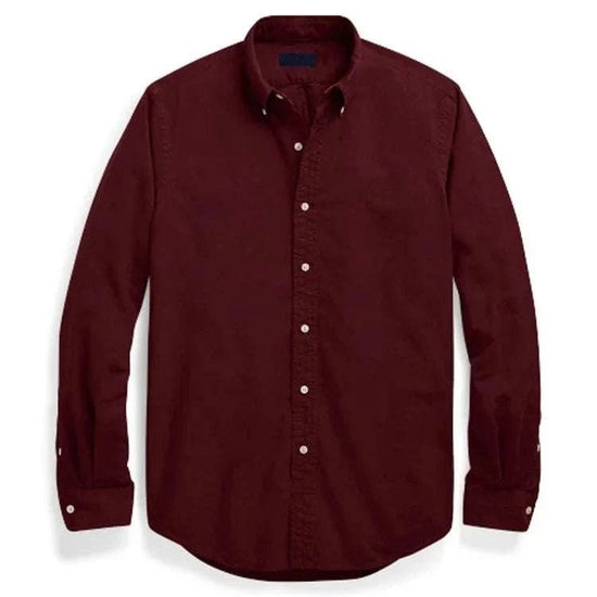Oxford business casual long sleeve cotton shirt