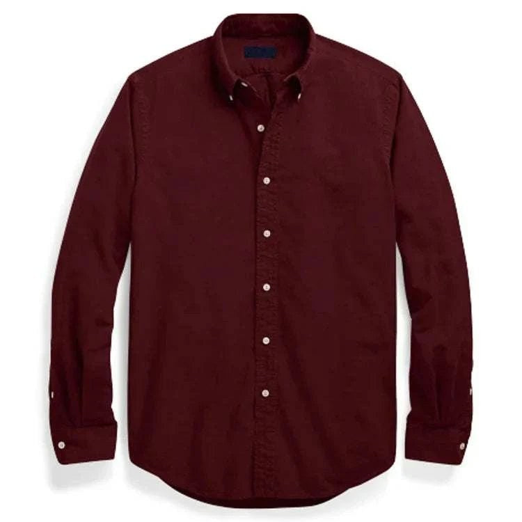 Oxford business casual long sleeve cotton shirt
