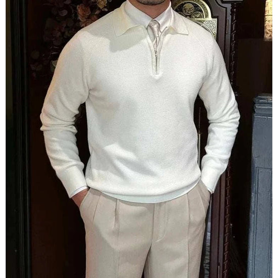 Oxford zipper sweater