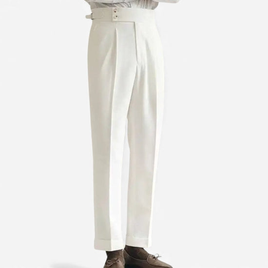 Paris-buckle slim dress trousers