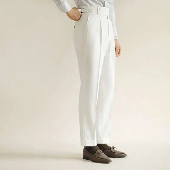 Paris-buckle slim dress trousers