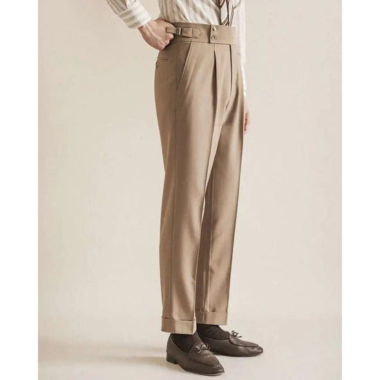 Paris-buckle slim dress trousers