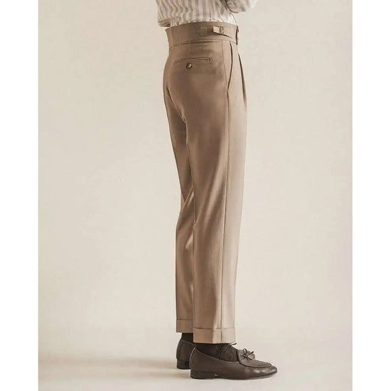 Paris-buckle slim dress trousers