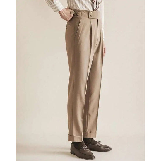 Paris-buckle slim dress trousers