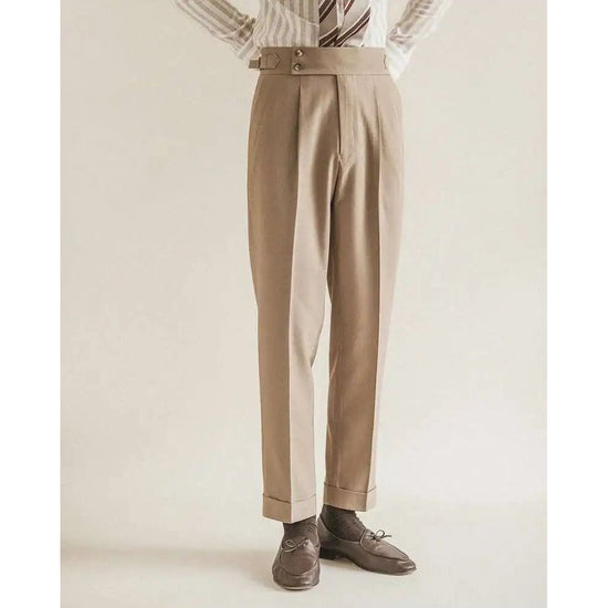 Paris-buckle slim dress trousers