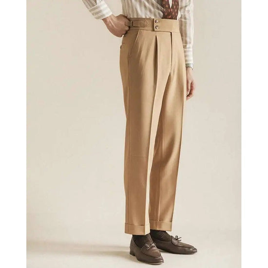 Paris-buckle slim dress trousers