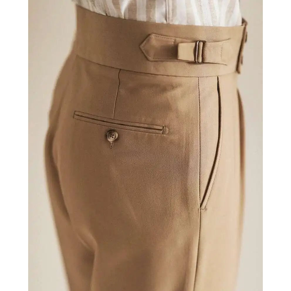 Paris-buckle slim dress trousers