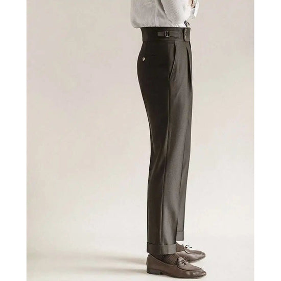 Paris-buckle slim dress trousers