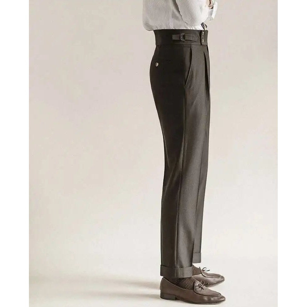 Paris-buckle slim dress trousers