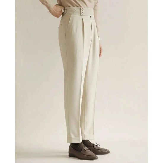 Paris-buckle slim dress trousers