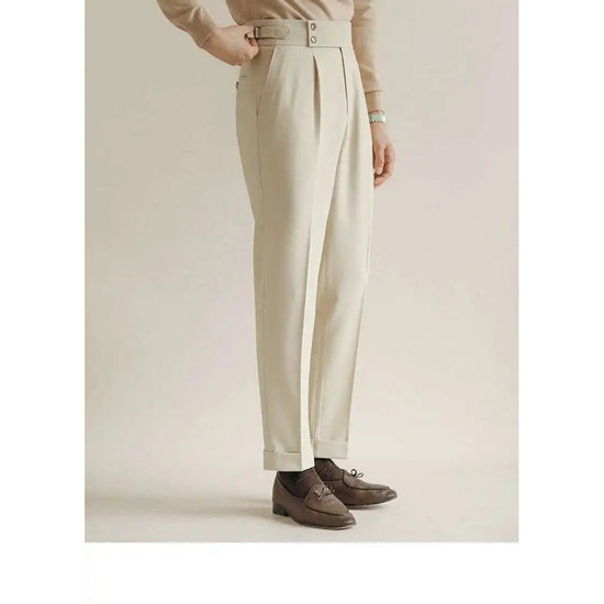 Paris-buckle slim dress trousers