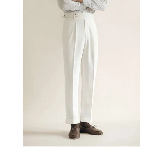 Paris-buckle slim dress trousers