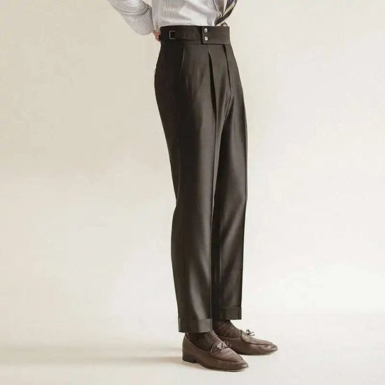 Paris-buckle slim dress trousers