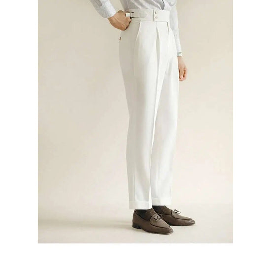 Paris-buckle slim dress trousers
