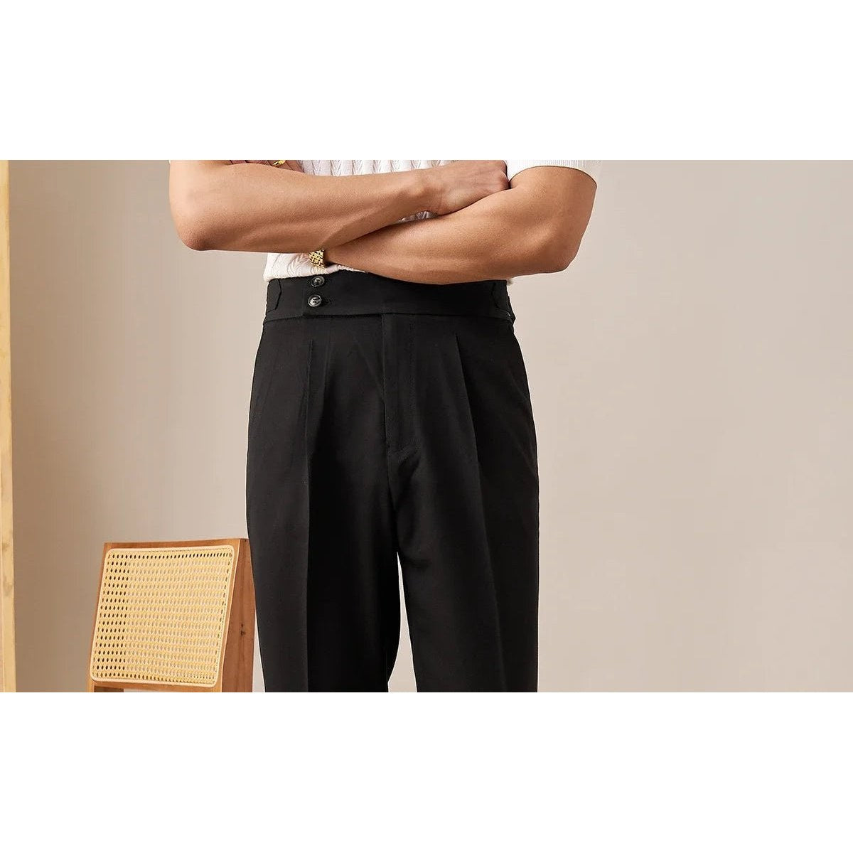 Paris high waist straight fit pants