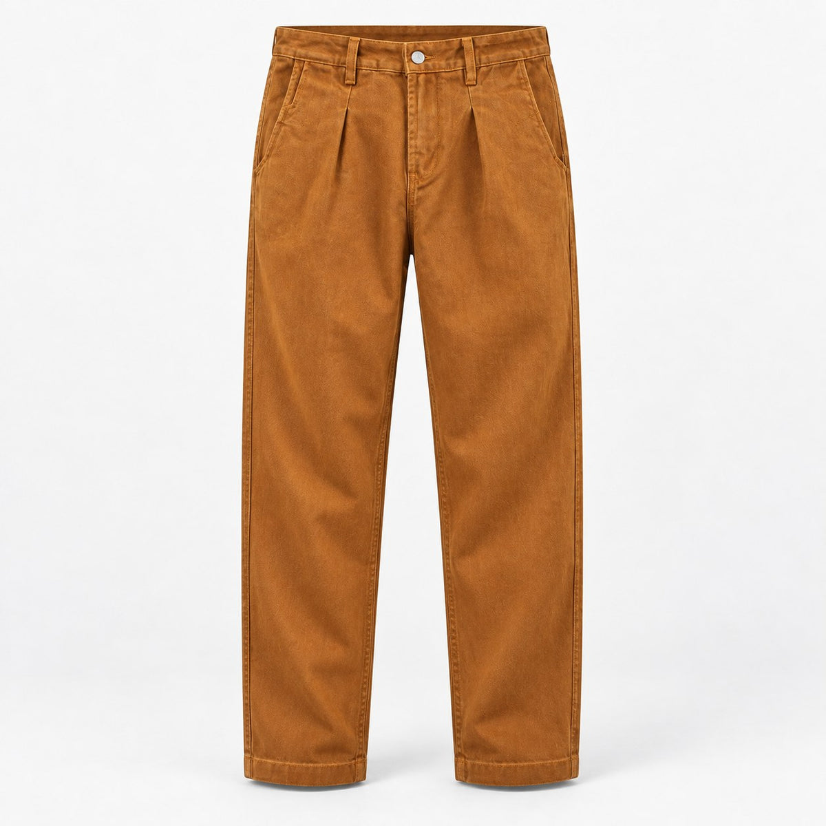 Pleated cotton utility trousers