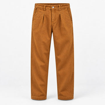 Pleated cotton utility trousers