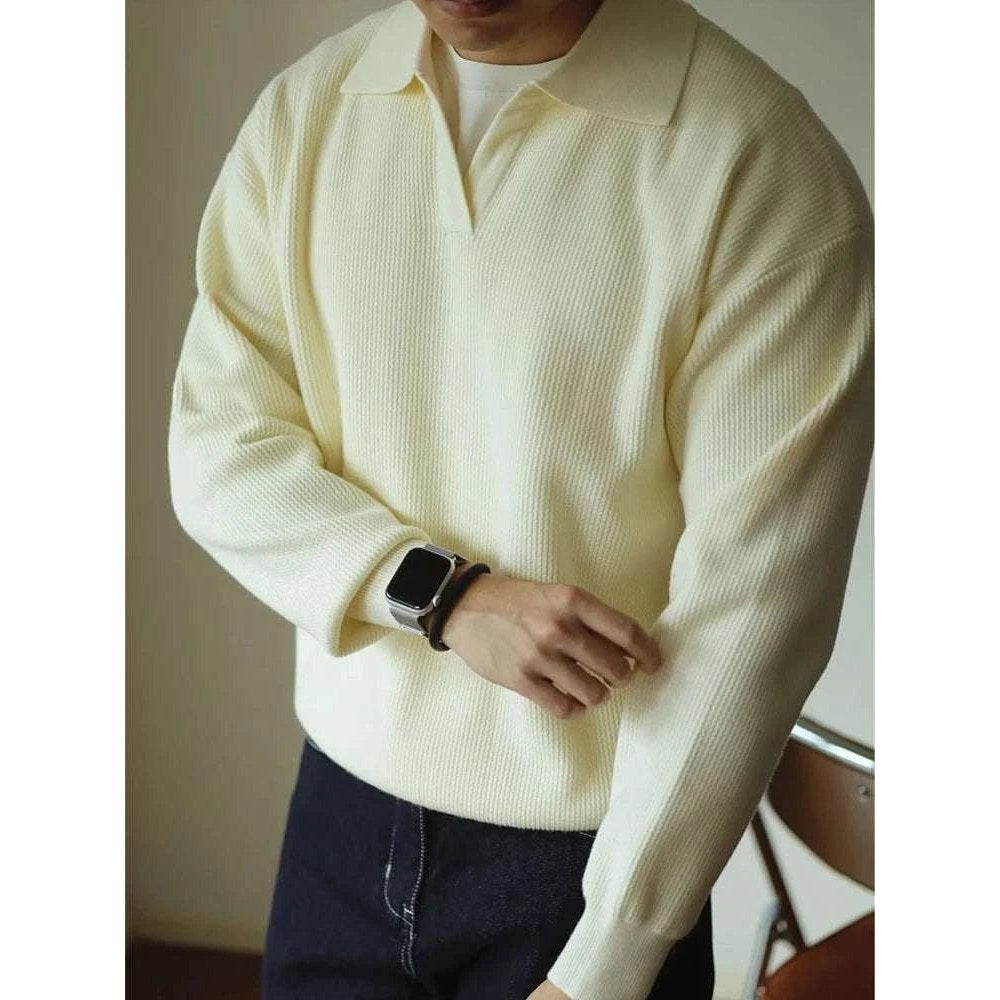 Polo turn-down collar sweater