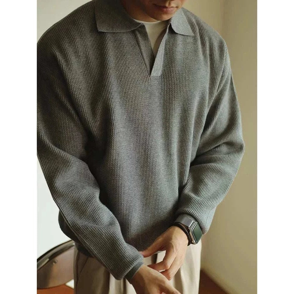 Polo turn-down collar sweater