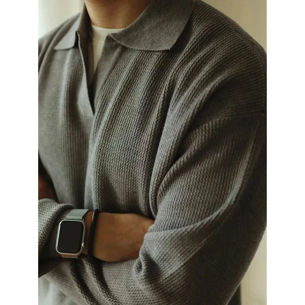 Polo turn-down collar sweater