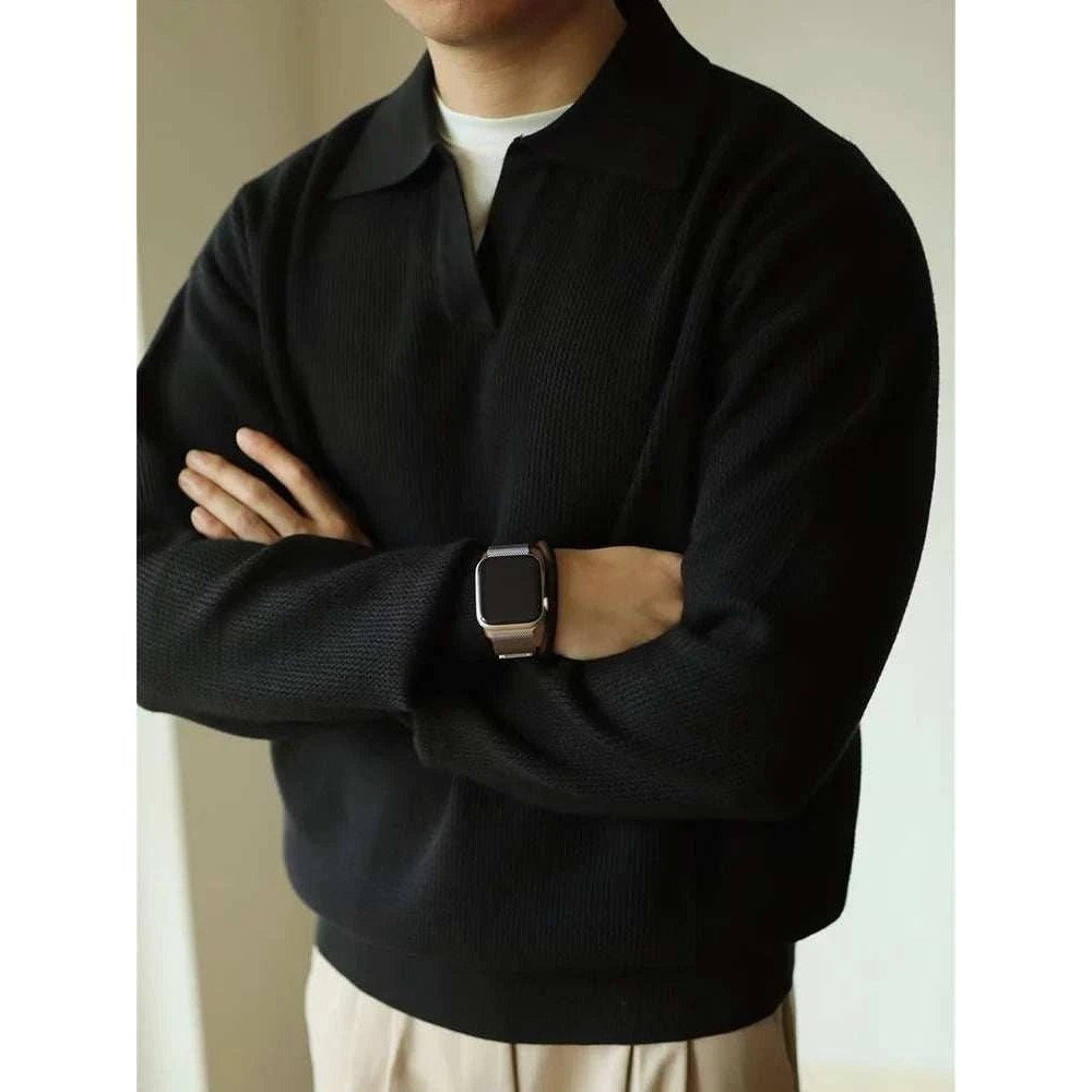 Polo turn-down collar sweater