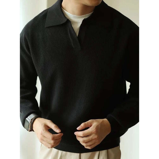 Polo turn-down collar sweater