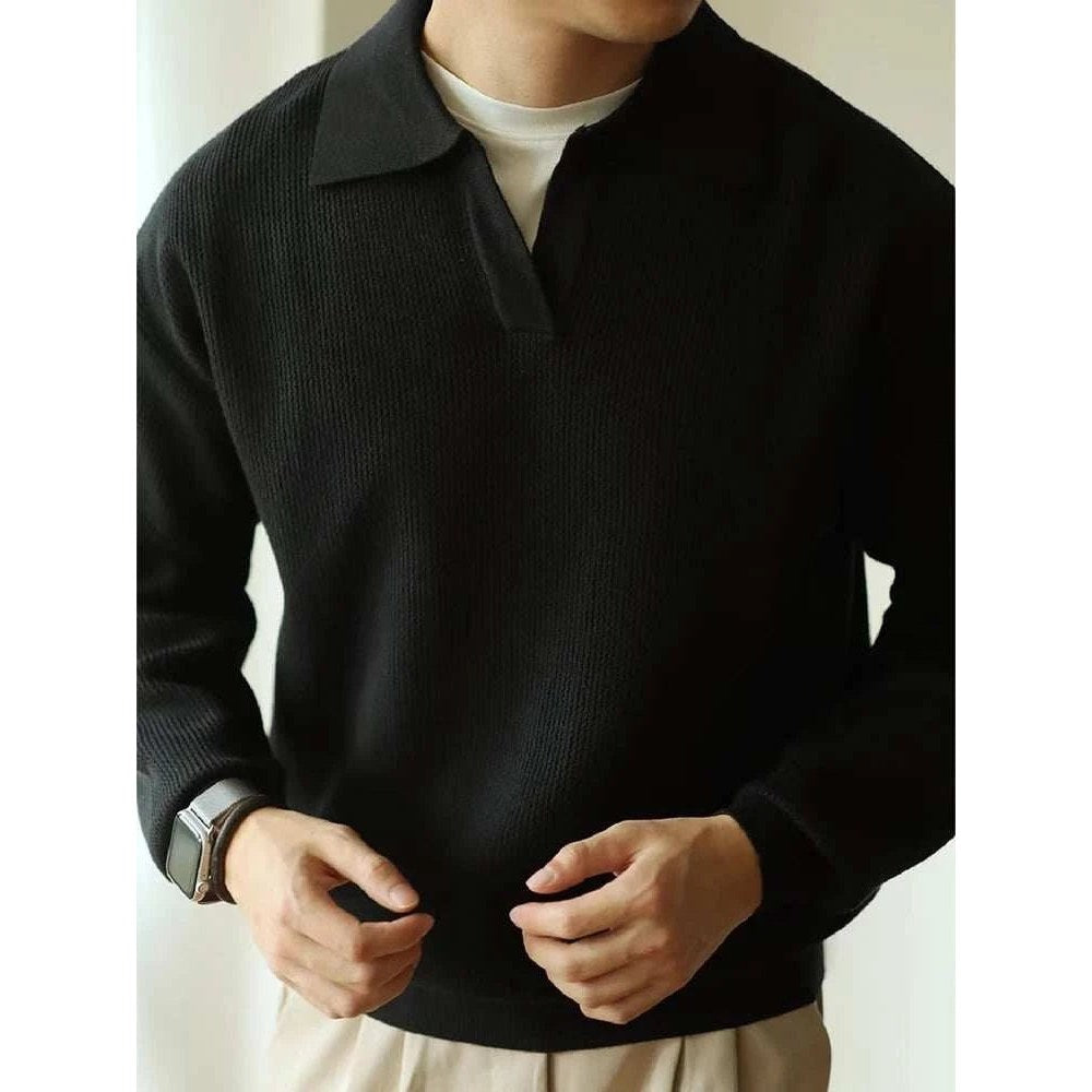Polo turn-down collar sweater