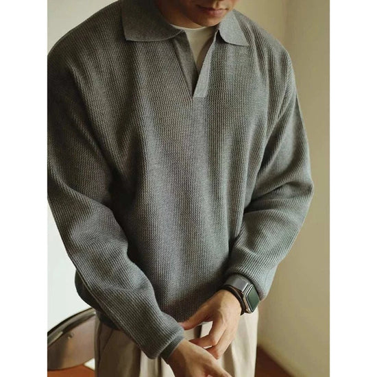 Polo turn-down collar sweater