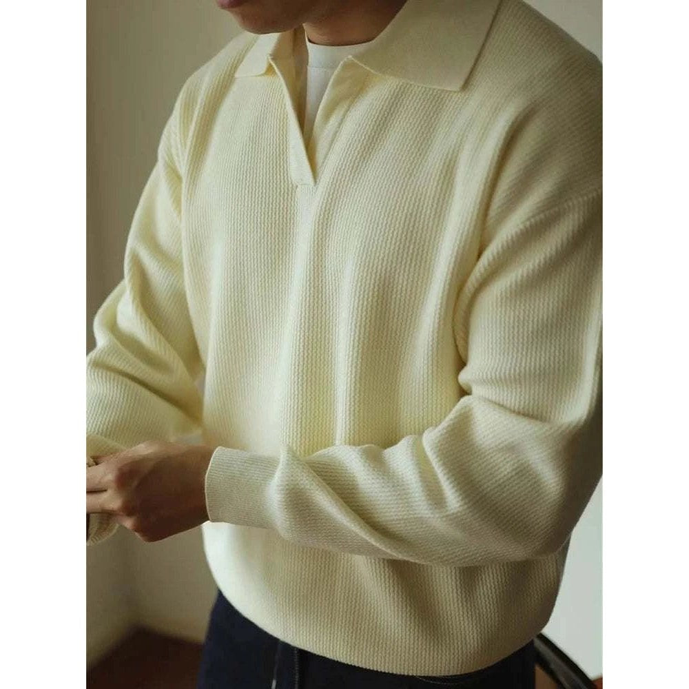 Polo turn-down collar sweater