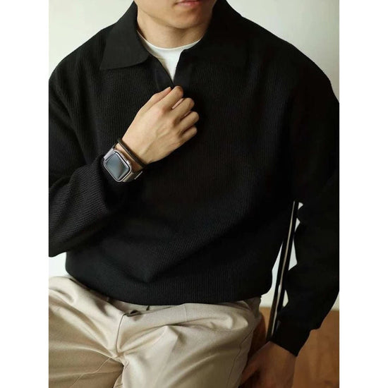 Polo turn-down collar sweater