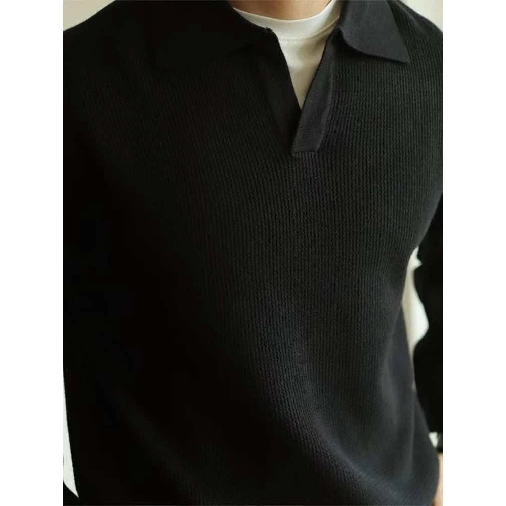 Polo turn-down collar sweater