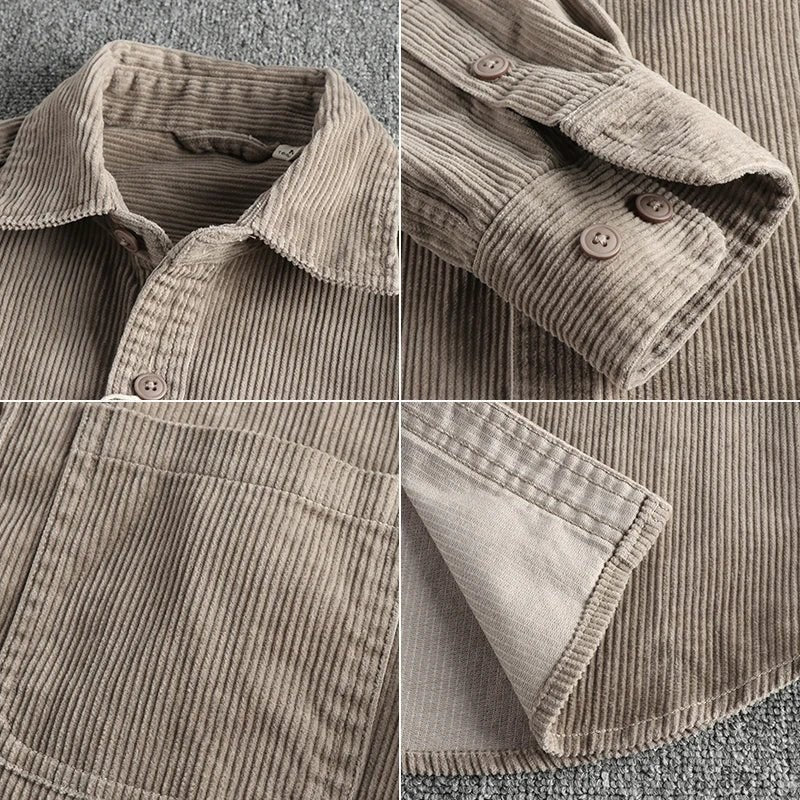 Pure Cotton Corduroy American Shirt