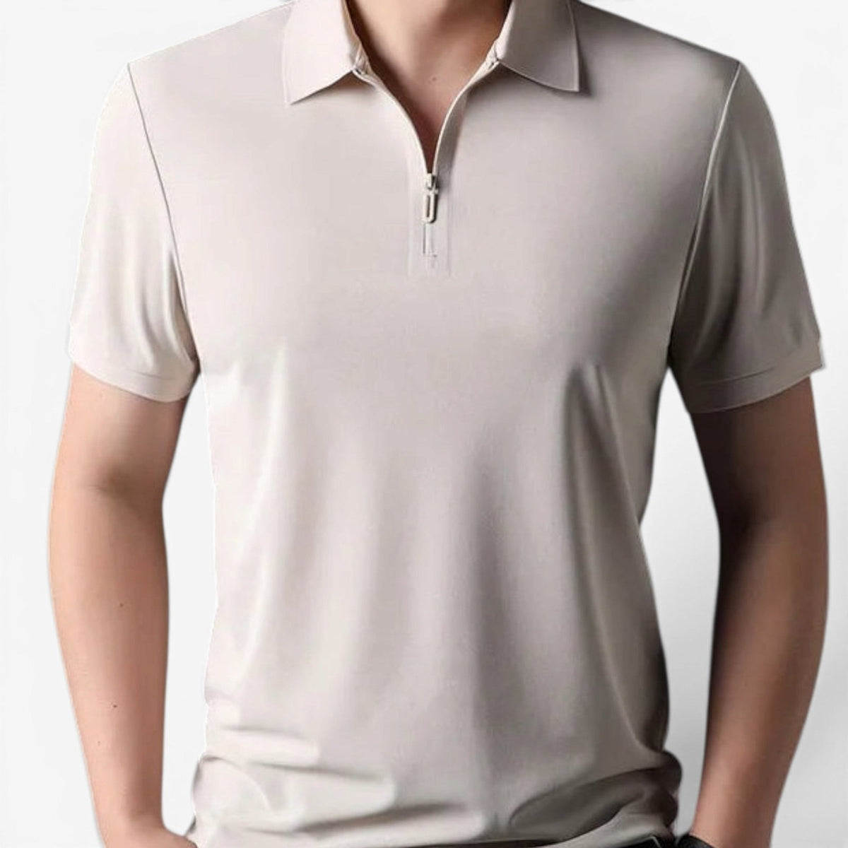 Ramon half-zip polo slim fit stretch t-shirt