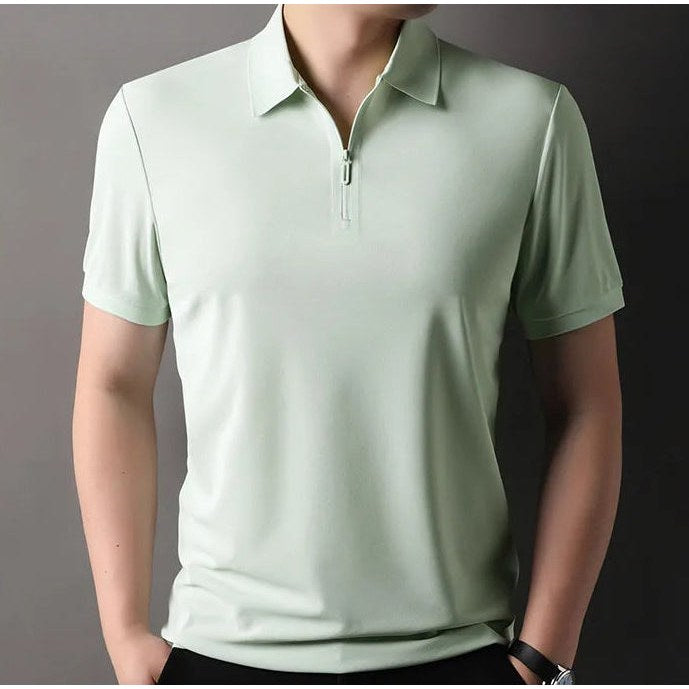 Ramon half-zip polo slim fit stretch t-shirt