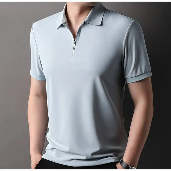 Ramon half-zip polo slim fit stretch t-shirt