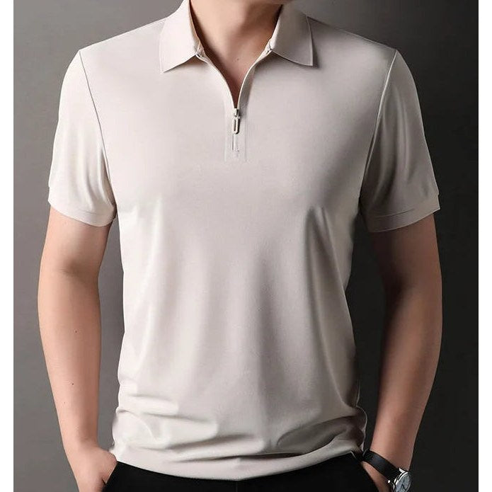 Ramon half-zip polo slim fit stretch t-shirt