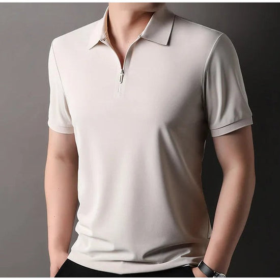 Ramon half-zip polo slim fit stretch t-shirt