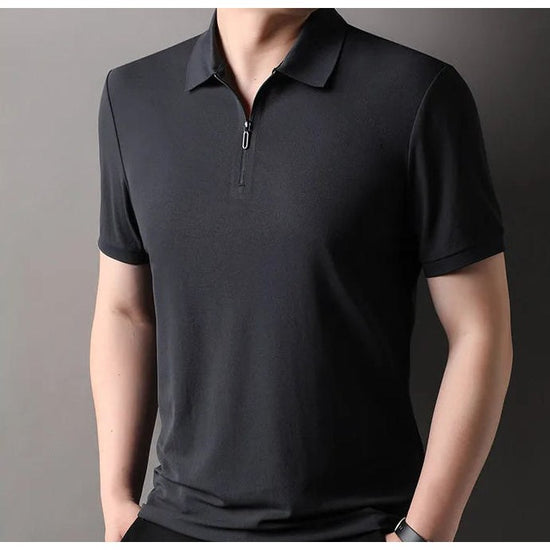 Ramon half-zip polo slim fit stretch t-shirt