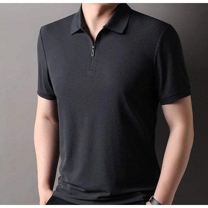 Ramon half-zip polo slim fit stretch t-shirt