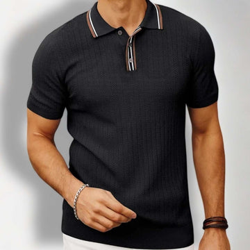 Regular-fit summer knit polo shirt